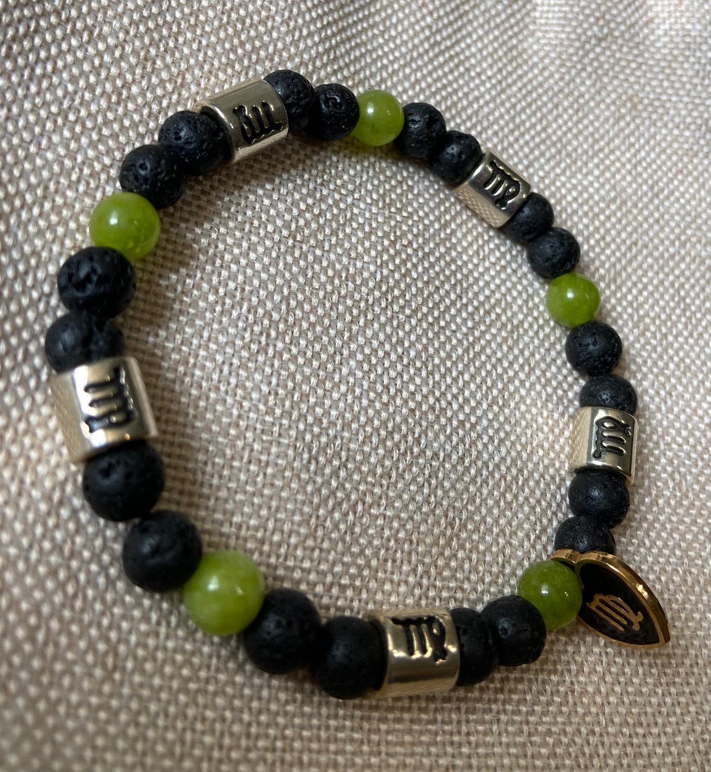 Virgo Zodiac 6mm Charm Bracelet Handmade with Genuine Semiprecious Peridot or Lapis Lazuli Birthstone stretch beaded horoscope