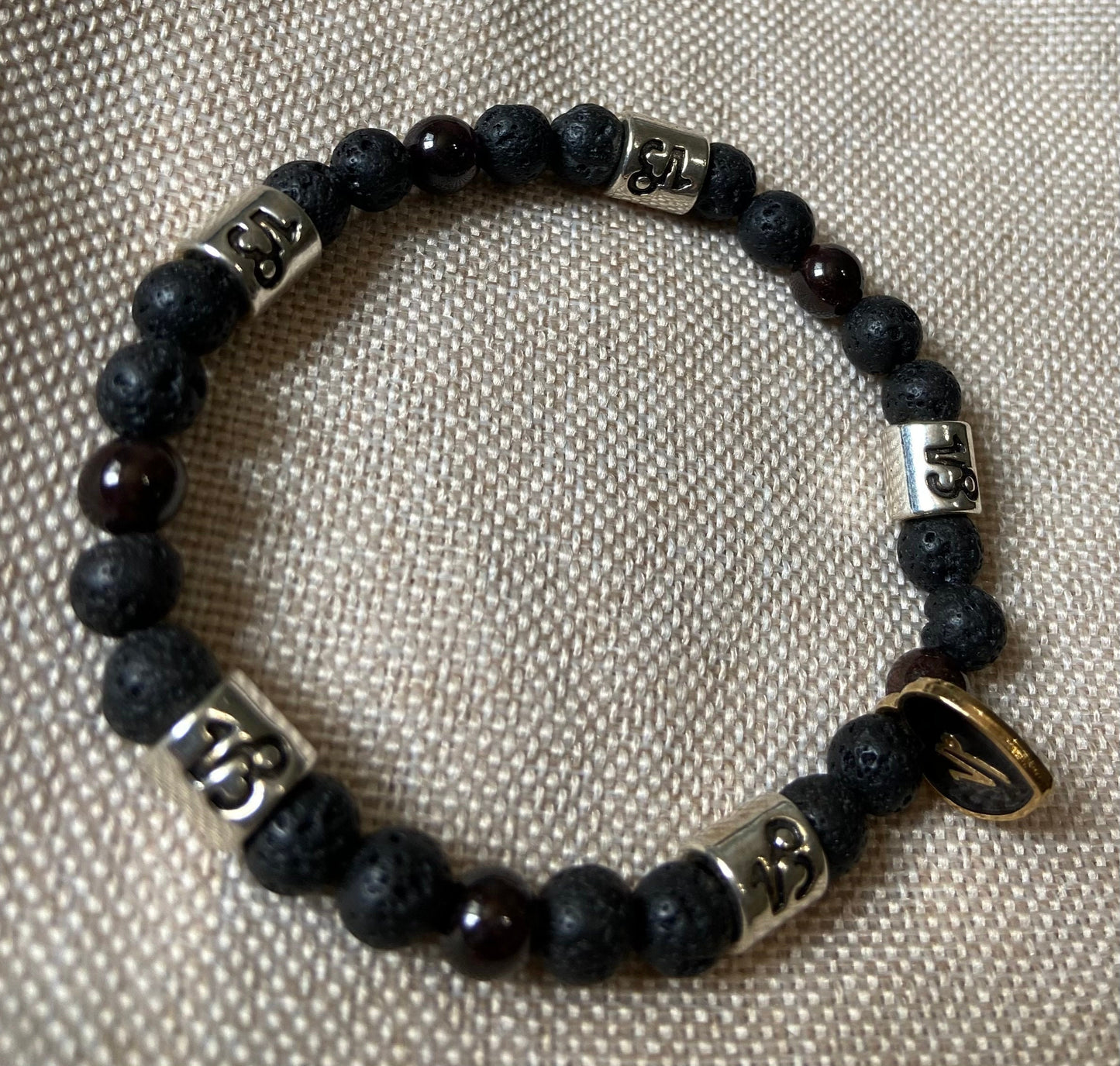 Capricorn Zodiac 6mm Charm Bracelet Handmade with Genuine Semiprecious Turquoise or Garnet Birthstone stretch beaded horoscope