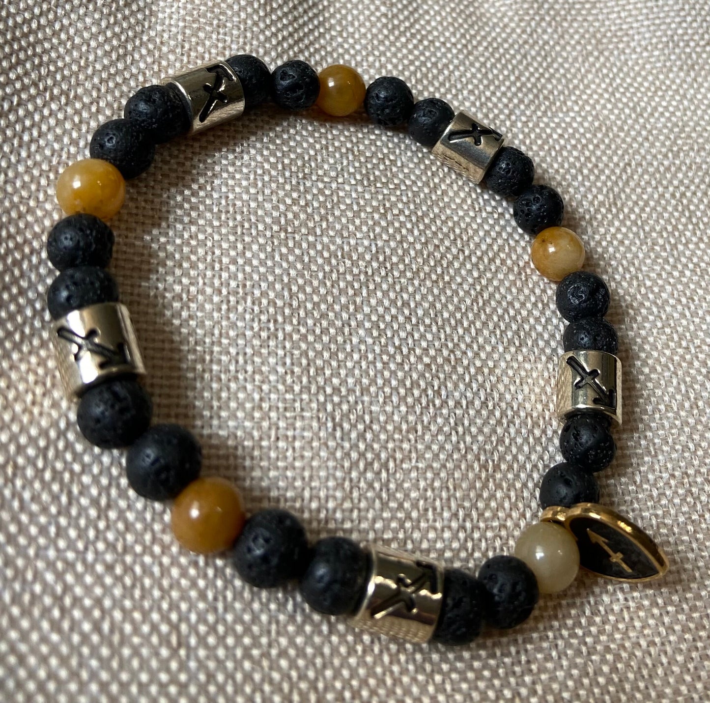 Sagittarius Zodiac 6mm Charm Bracelet Handmade with Genuine Semiprecious Topaz or Turquoise Birthstone stretch beaded horoscope