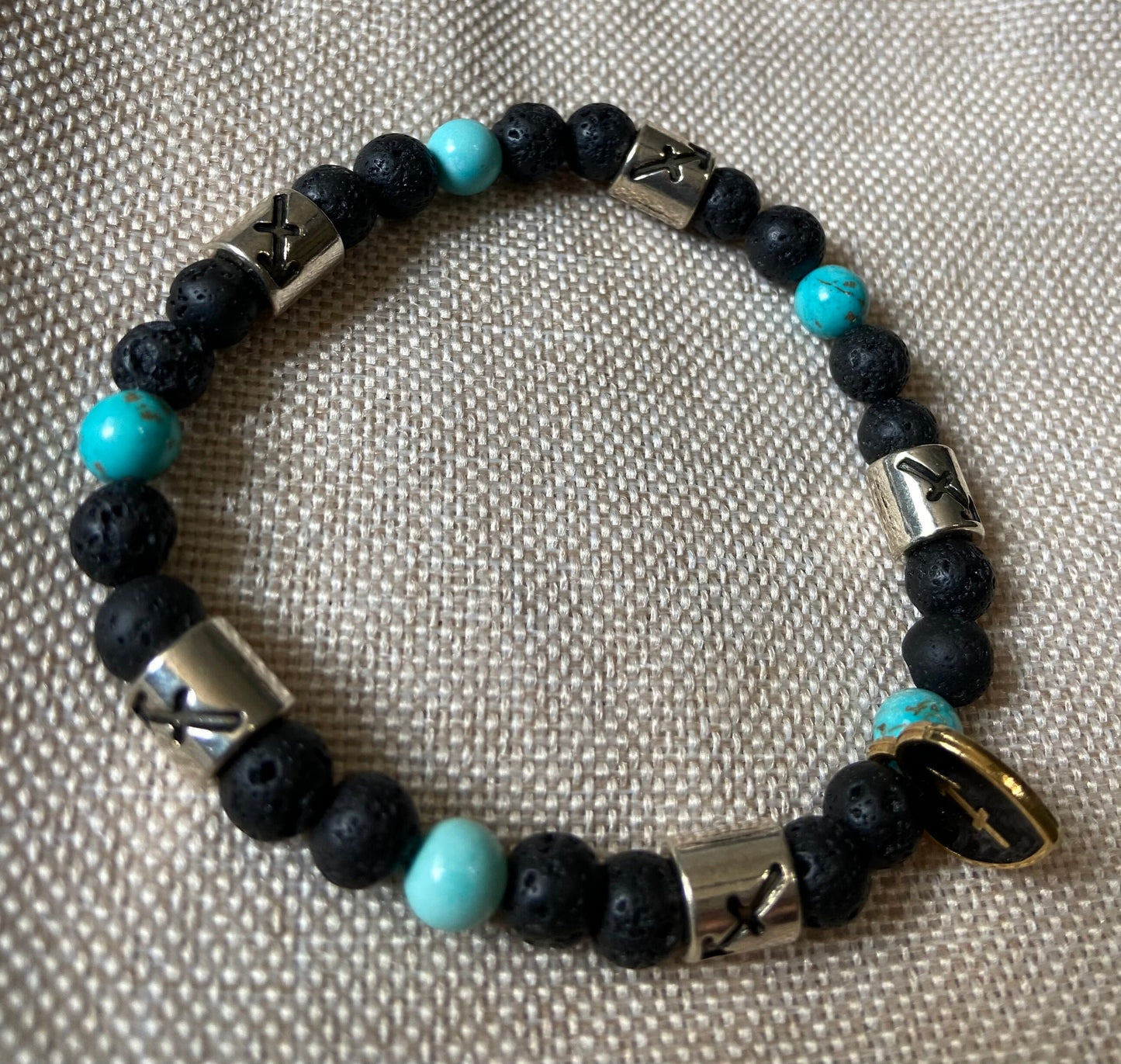 Sagittarius Zodiac 6mm Charm Bracelet Handmade with Genuine Semiprecious Topaz or Turquoise Birthstone stretch beaded horoscope