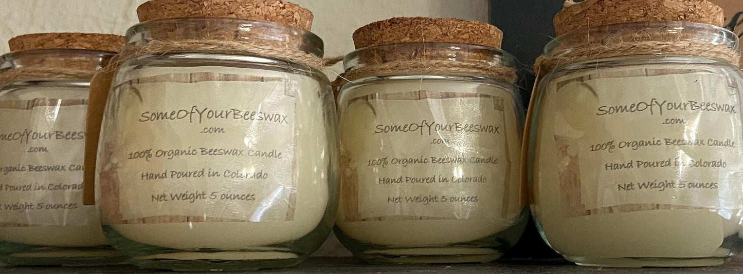 Some of Your Beeswax 100% Organic Beeswax Candle Hand Poured in Colorado