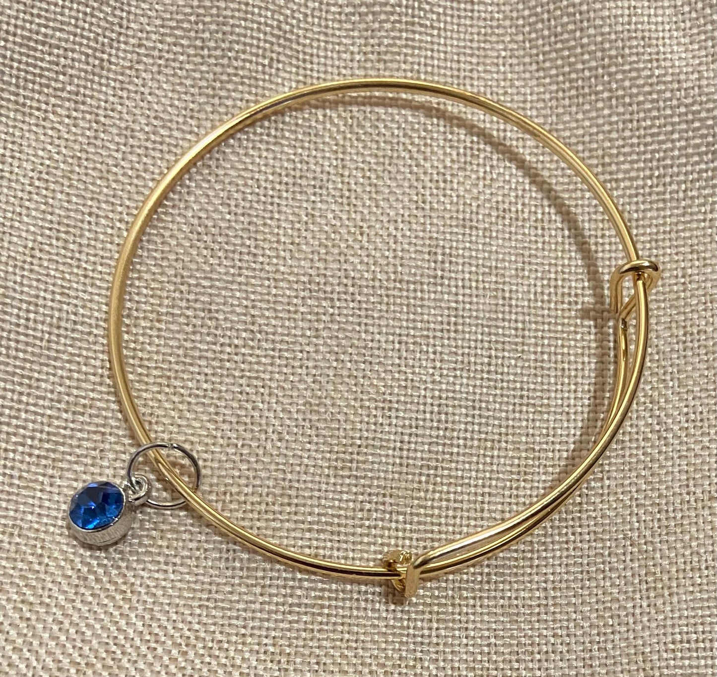 March Birthstone Charm Metal Expandable Bangle Bracelet Customize Make It Your Own Add A Charm!