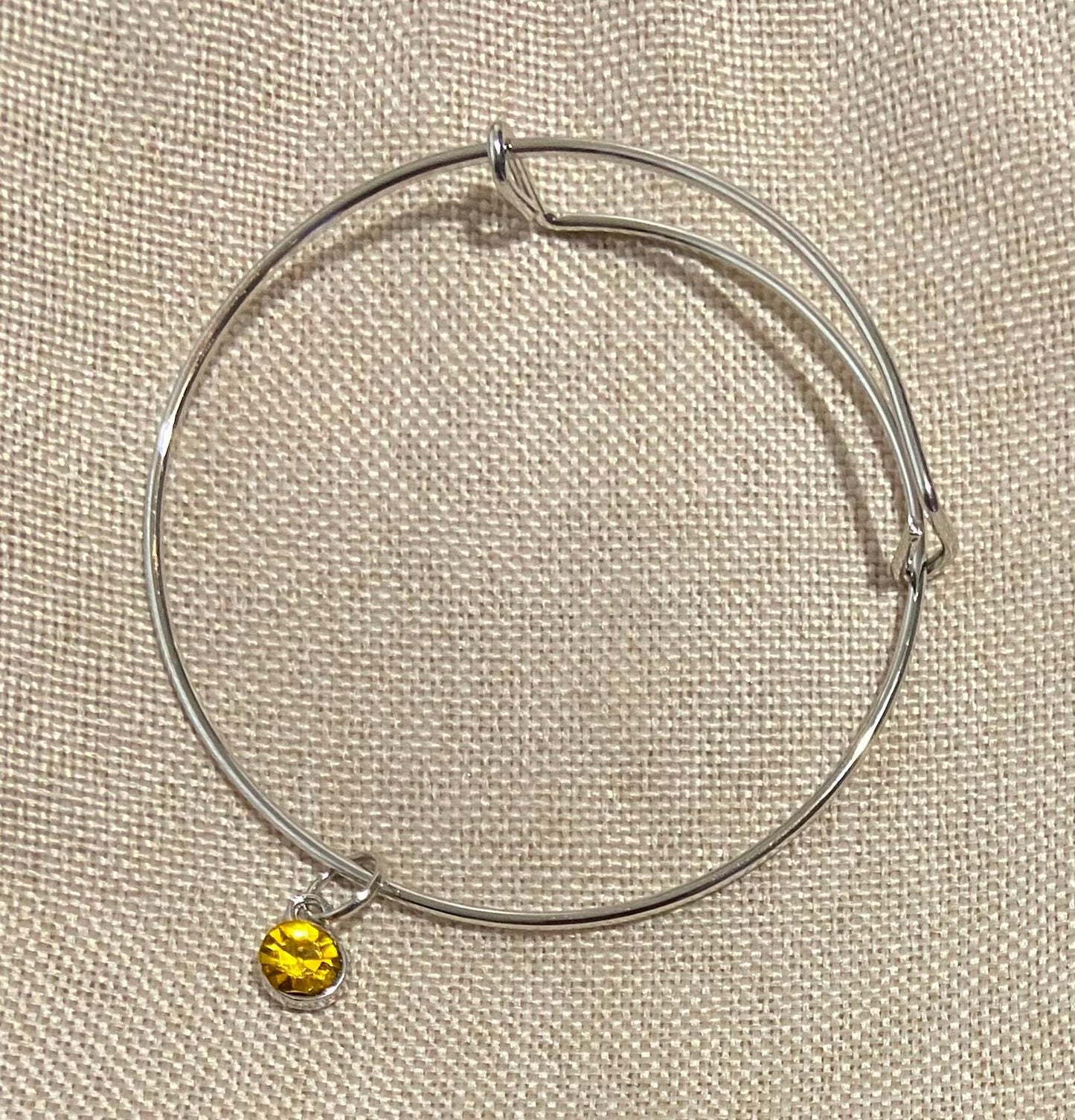 November Birthstone Charm Metal Expandable Bangle Bracelet Customize Make It Your Own Add A Charm!