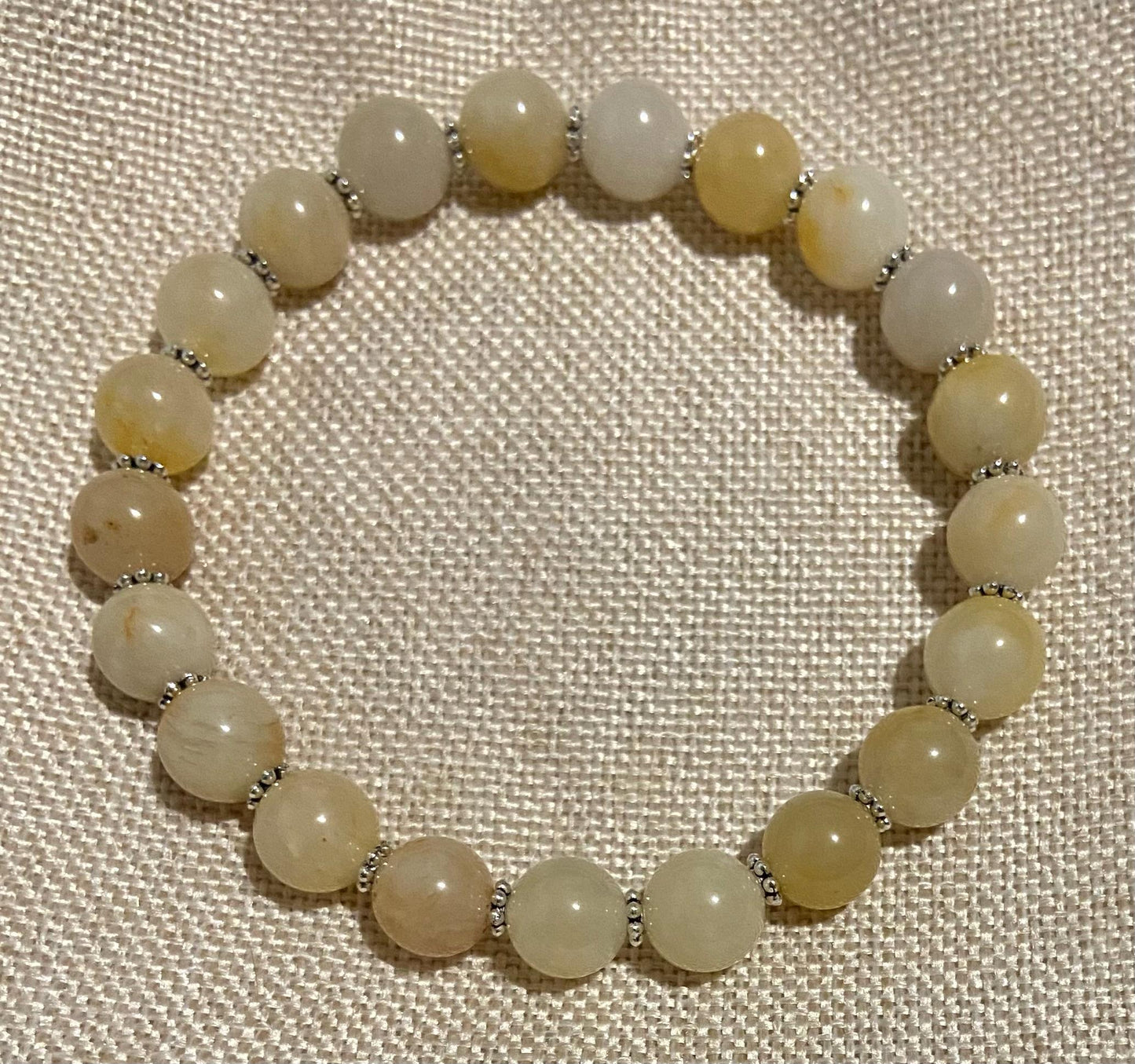 Topaz Classic 8mm Bracelet, handmade 8mm genuine gemstone stretch beaded bracelet for spiritual protection