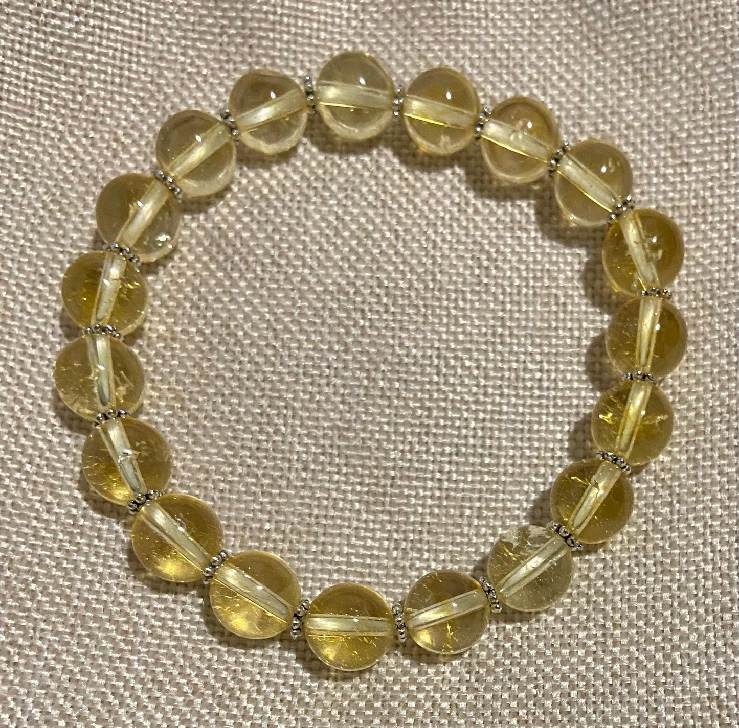 Citrine Classic 8mm Bracelet, handmade 8mm genuine gemstone stretch beaded bracelet for spiritual protection