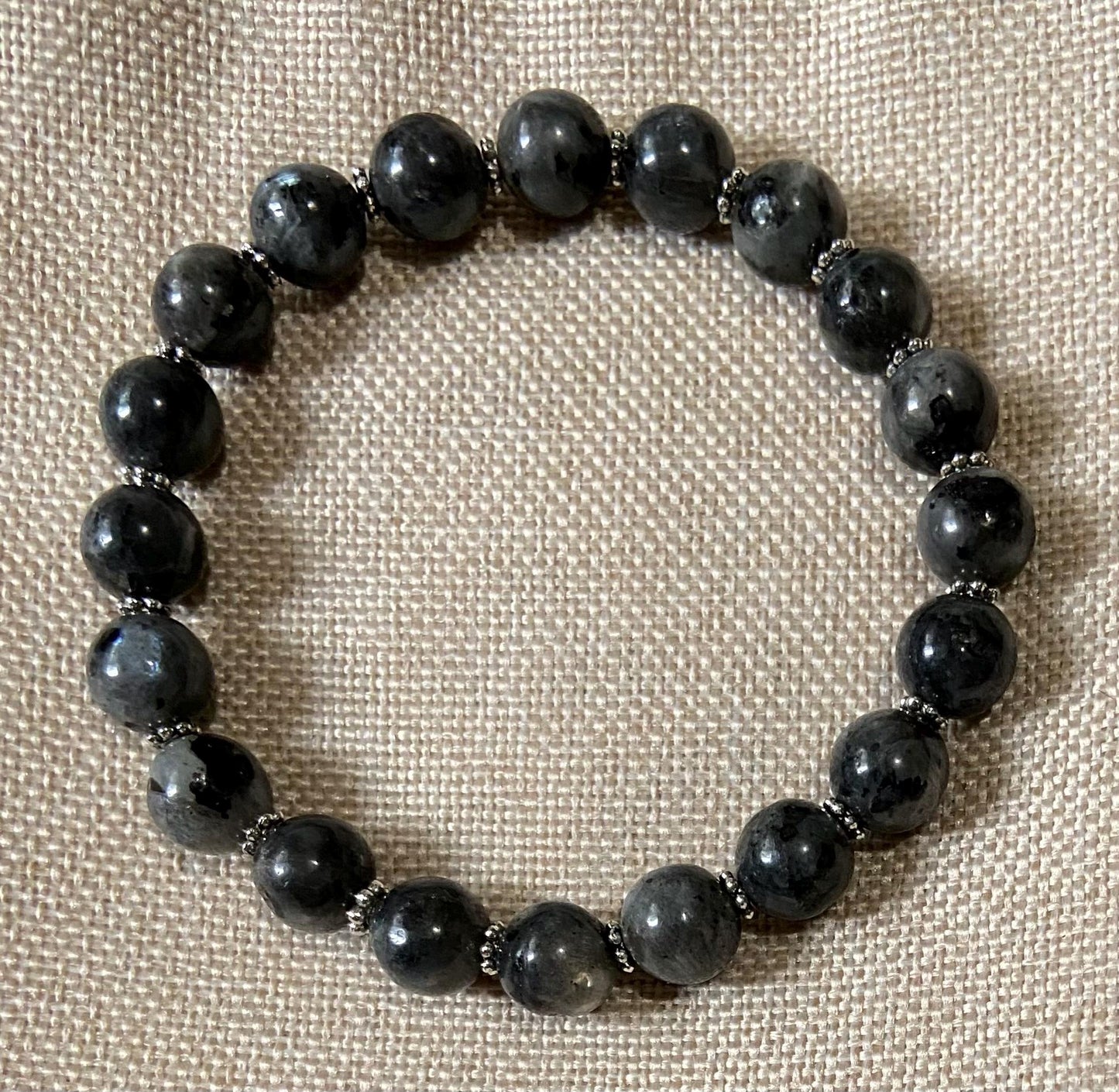 Labradorite Classic 8mm Bracelet, handmade 8mm genuine gemstone stretch beaded bracelet for spiritual protection