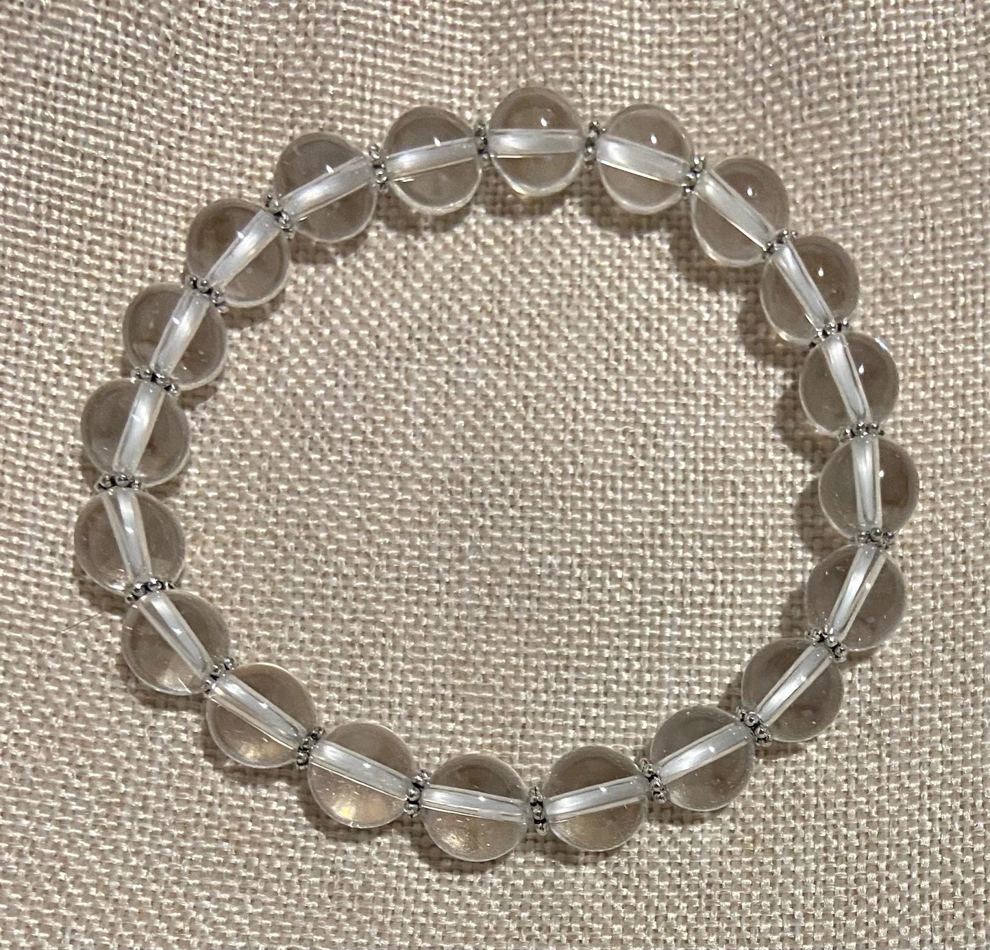 Clear Quartz Classic 8mm Bracelet, handmade 8mm genuine gemstone stretch beaded bracelet for spiritual protection