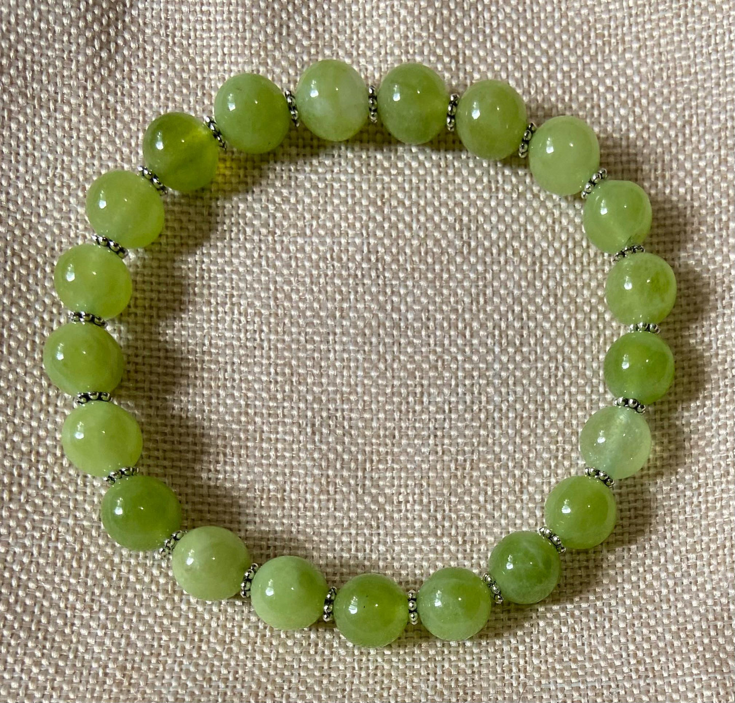 Peridot Classic 8mm Bracelet, handmade 8mm genuine gemstone stretch beaded bracelet for spiritual protection