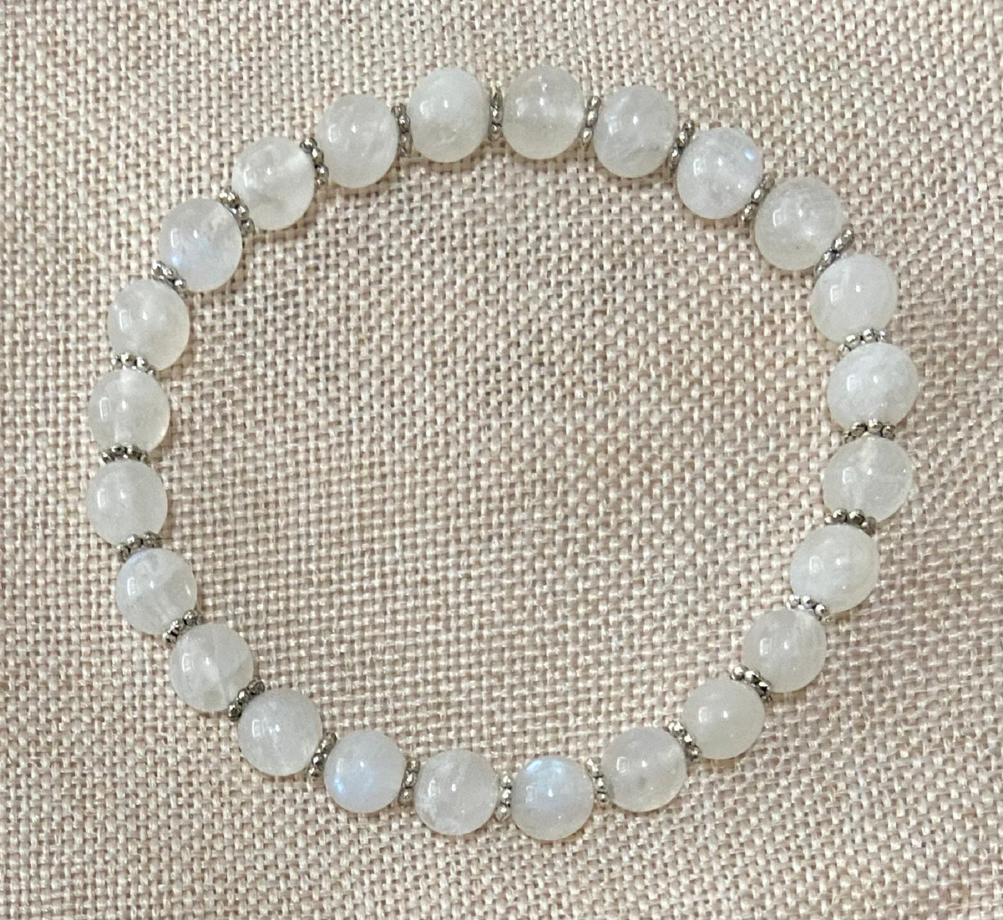 AAA Quality Natural Blue Flash Moonstone Bracelet, handmade 6mm genuine gemstone stretch beaded bracelet for spiritual healing & protection