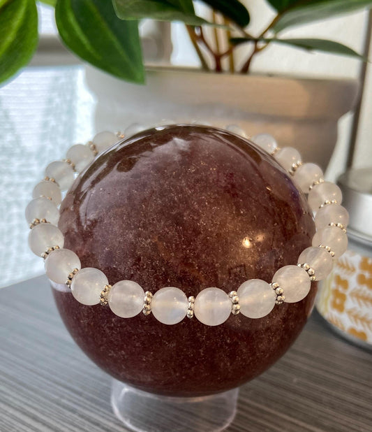 AAA Quality Natural Blue Flash Moonstone Bracelet, handmade 6mm genuine gemstone stretch beaded bracelet for spiritual healing & protection