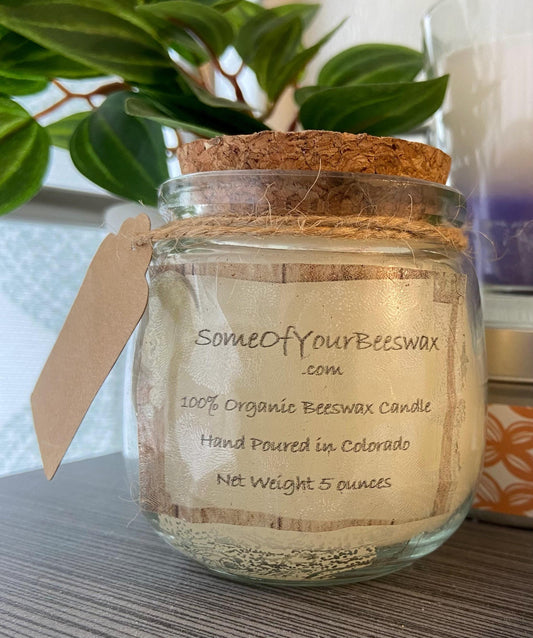 Some of Your Beeswax 100% Organic Beeswax Candle Hand Poured in Colorado