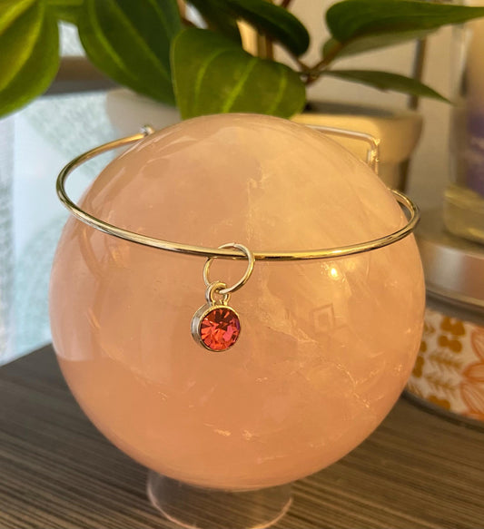 October Birthstone Charm Metal Expandable Bangle Bracelet Customize Make It Your Own Add A Charm!
